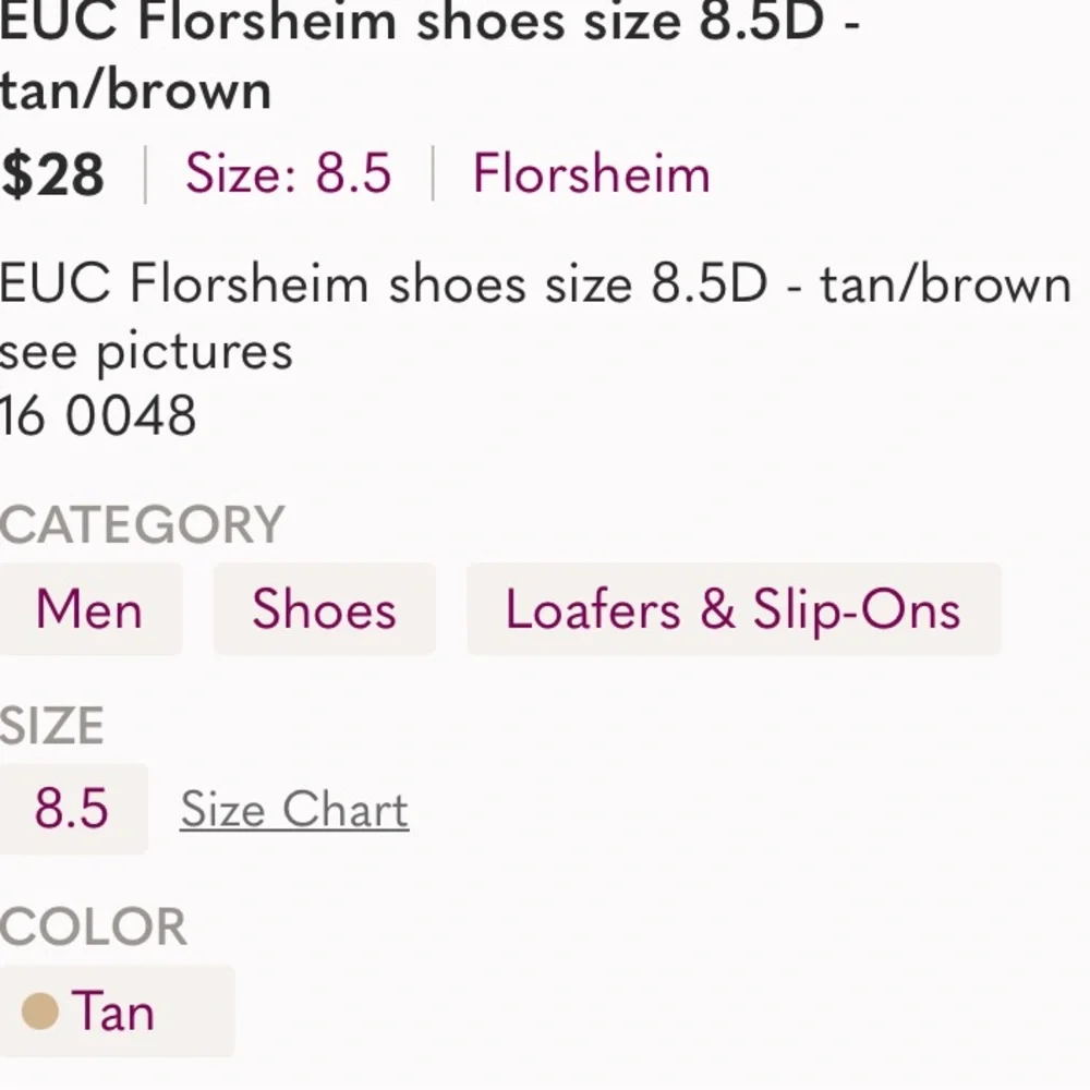 Excellent Preowned Condition Florsheim Mens Loafers Size 8.5D.